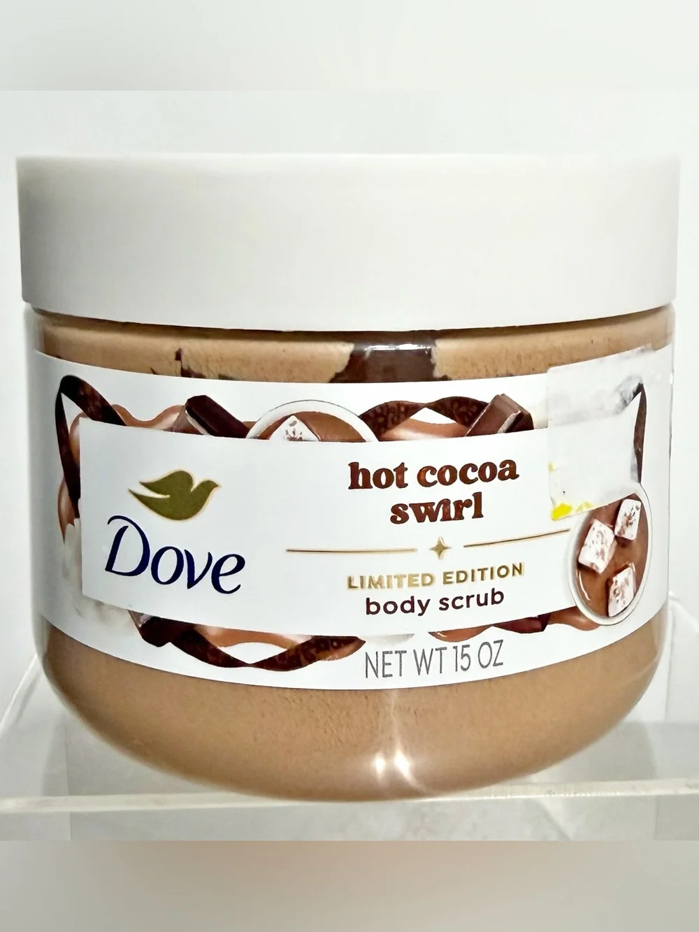 Dove HOT COCOA SWIRL 15 oz Body Scrub ~ Limited Edition ~ New
